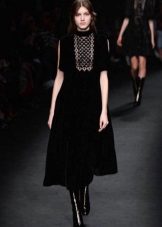 Robe en velours à manches courtes