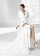 Robe de mariée simple fendue