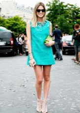 Robe courte turquoise