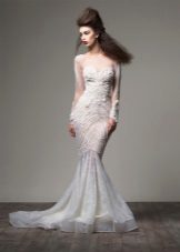 Robe de soirée sirène à manches
