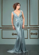 Robe de soirée grecque à décolleté profond