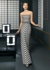 Robe de soirée rayée