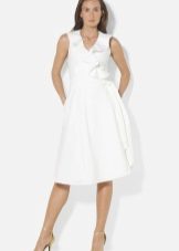 Robe à volants en jean blanc