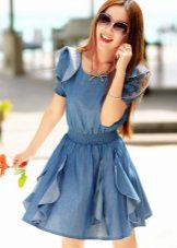 Robe courte en jean moelleux