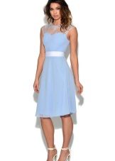 Robe bleue mi-longue
