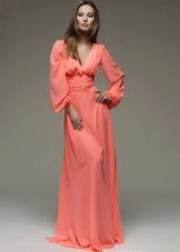 Robe longue en corail