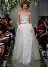 Robe de mariée avec top décoré