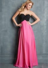 Robe fuchsia avec top noir