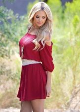 Robe tunique couleur cramoisie