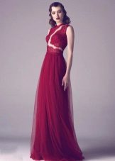 Robe asymétrique pourpre