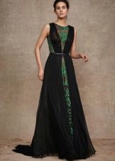 Robe en dentelle avec mousseline noire