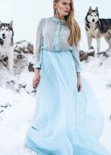Robe chemise bleue