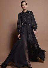 Robe noire transparente en mousseline