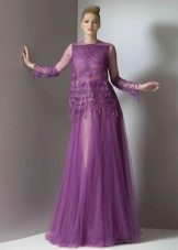 Robe en mousseline transparente violet