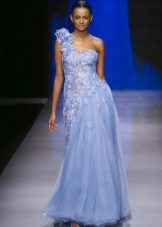 Robe en mousseline bleue
