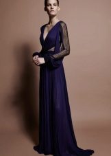 Robe en mousseline de soie bleue grecque