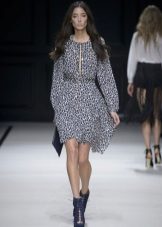 Robe courte en mousseline grise