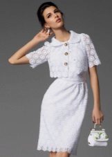 Robe en maille blanche ajourée