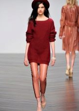 robe en maille bordeaux