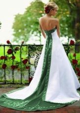 Robe de mariée avec insert vert