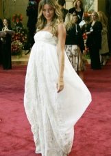 Robe festive en coton blanc pour femme enceinte