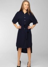 Robe de bureau asymétrique bleue