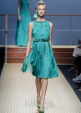 Robe plissée en céladon moyen
