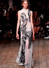 Robe blanche avec imprimé noir