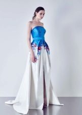 Robe avec un haut bleu bas blanc
