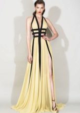 Robe de soirée bicolore au sol