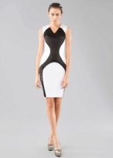 Robe courte noire et blanche