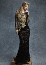Robe fourreau en dentelle bicolore