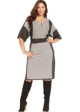Robe grise à rayures noires pour le plein
