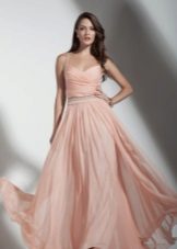 Robe longue couleur pêche