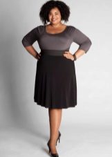 Robe longue avec taille haute - marron-noir