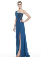 Robe grecque bleue au sol