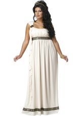 Robe grecque blanche pour obèses