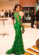 Robe longue verte repue