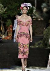 Robe midi rose