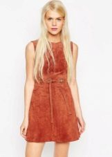 Robe Courte En Velours En Terre Cuite