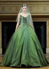 Robe de mariée verte
