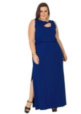 Robe longue en maille bleue