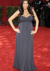 Robe longue grise pour femme enceinte
