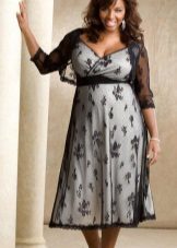 Robe en guipure pleine doublée de contraste