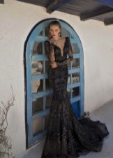 Robe en dentelle de sirène noire