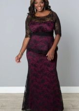 Gaine de robe de dentelle pour noir complet