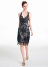 Robe de cocktail en dentelle noire