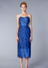 Robe mi-longue bustier en dentelle