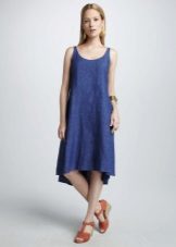 Robe trapèze en lin - robe d'été mi-longue