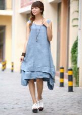 Robe d'été en lin bleu